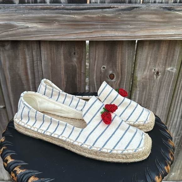 Soludos Strawberry Stripes Platform Espadrille - Sky Stripe Size 10 - Picture 2 of 6